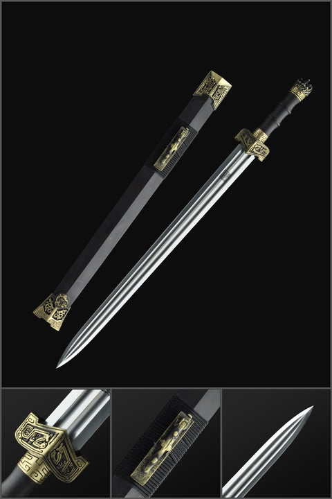 Handmade Chinese Sword Warring States Sword Folded Steel Blade Hand Finely Ground-COOLKATANA-SL-3005-U