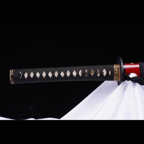 Hand Forged Japanese Samurai Katana Sword Manganese Steel Blade Oil Quenching Iron Tsuba-COOLKATANA