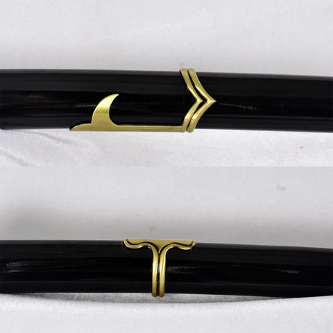 Anime sword roronoa zoro one piece characters​ Yubashiri katana Gyaku-Kobuse Clay Tempered Saya SL-1197 4