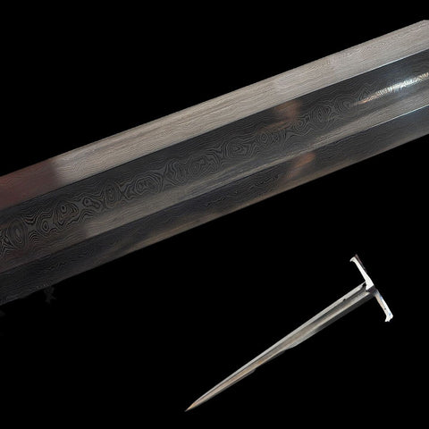 Hand Forged European Sword Scourge Of Mankind 1095 Folded Steel Iron Fittings-COOLKATANA-SL-1398-U
