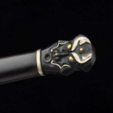 Handmade Chinese Sword Plain Warring States Jian Folded Steel Blade Double Edge Hand-Carved-COOLKATANA-SL-3078-U