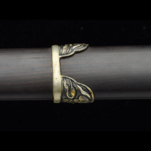 Handmade Chinese Sword Plain Warring States Jian Folded Steel Blade Double Edge Hand-Carved-COOLKATANA-SL-3078-U