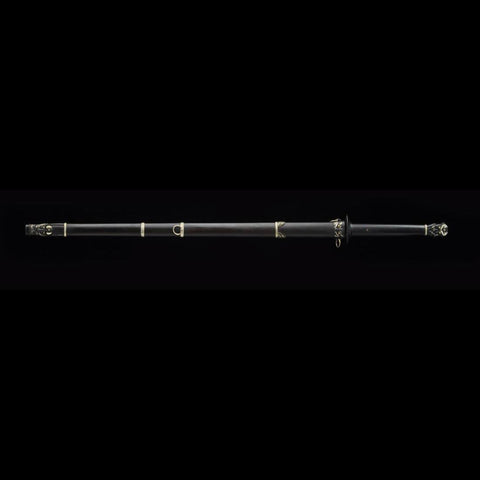 Handmade Chinese Sword Plain Warring States Jian Folded Steel Blade Double Edge Hand-Carved-COOLKATANA-SL-3078-U