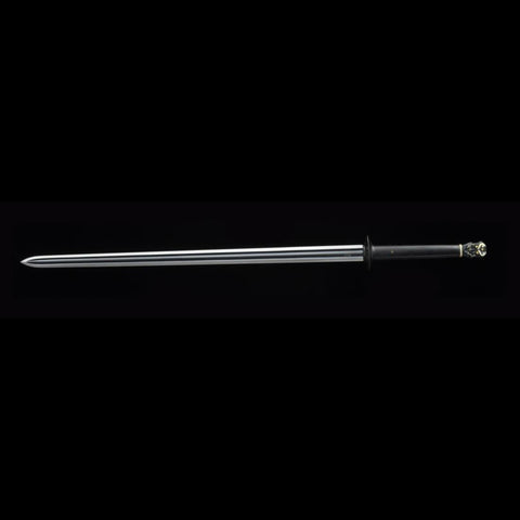 Handmade Chinese Sword Plain Warring States Jian Folded Steel Blade Double Edge Hand-Carved-COOLKATANA-SL-3078-U
