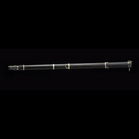 Handmade Chinese Sword Plain Warring States Jian Folded Steel Blade Double Edge Hand-Carved-COOLKATANA-SL-3078-U