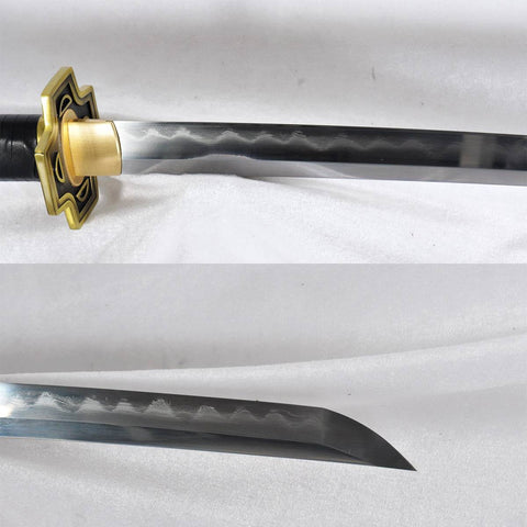 Anime sword roronoa zoro one piece characters​ Yubashiri katana Gyaku-Kobuse Clay Tempered Hand Sharpening SL-1197 2