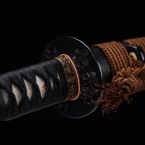 Hand Forged Japanese Samurai Sword Smelted Steel Sashikomi A+ Polishing Grade Clay Tempered-COOLKATANA-ZS-0026-U