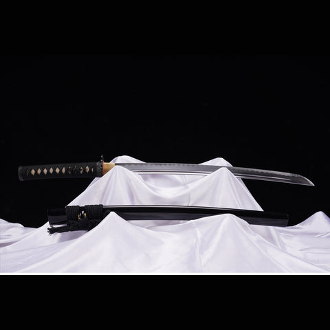 Hand Forged Japanese Wakizashi Sword Manganese Steel Oil Quenching Iron Tsuba-COOLKATANA-ZS-0081-U