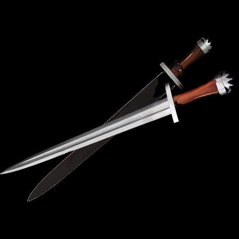 Hand Forged European Sword Viking Sword 1095 Folded Steel Wood Handle-COOLKATANA