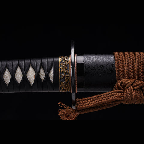 Hand Forged Japanese Samurai Sword Smelted Steel Sashikomi A+ Polishing Grade Clay Tempered-COOLKATANA-ZS-0026-U