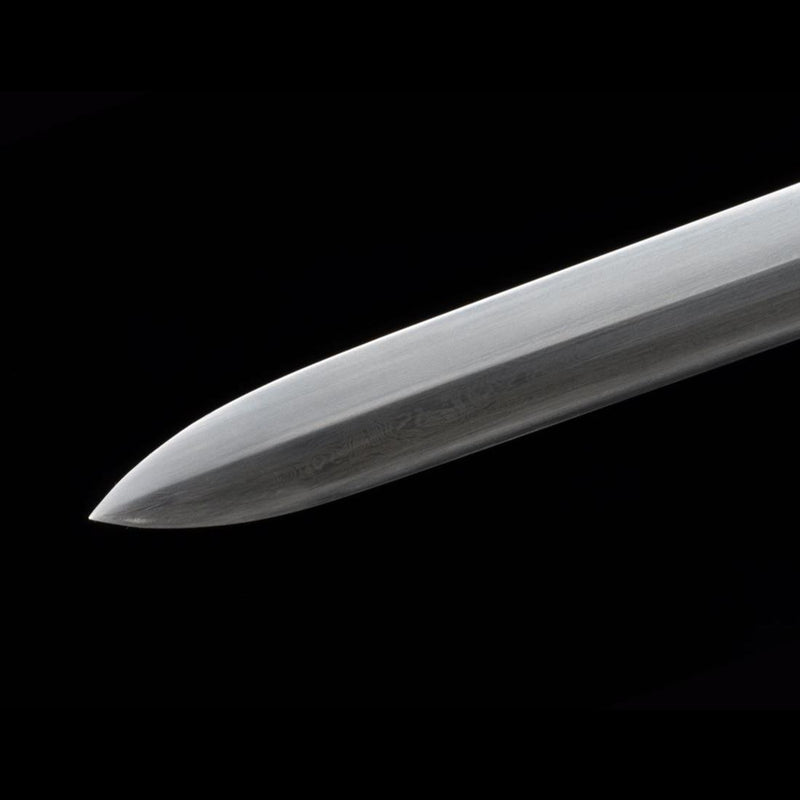 Handmade Chinese Sword Four-Holy-Animal Sword Folded Steel Blade Ebony Scabbard - COOLKATANA 