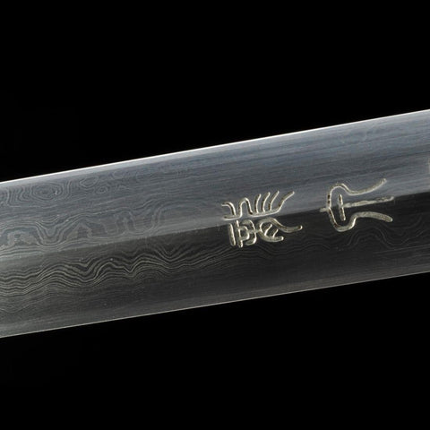 Handmade Chinese Sword Four-Holy-Animal Sword Folded Steel Blade Ebony Scabbard-COOLKATANA-SL-3077-U
