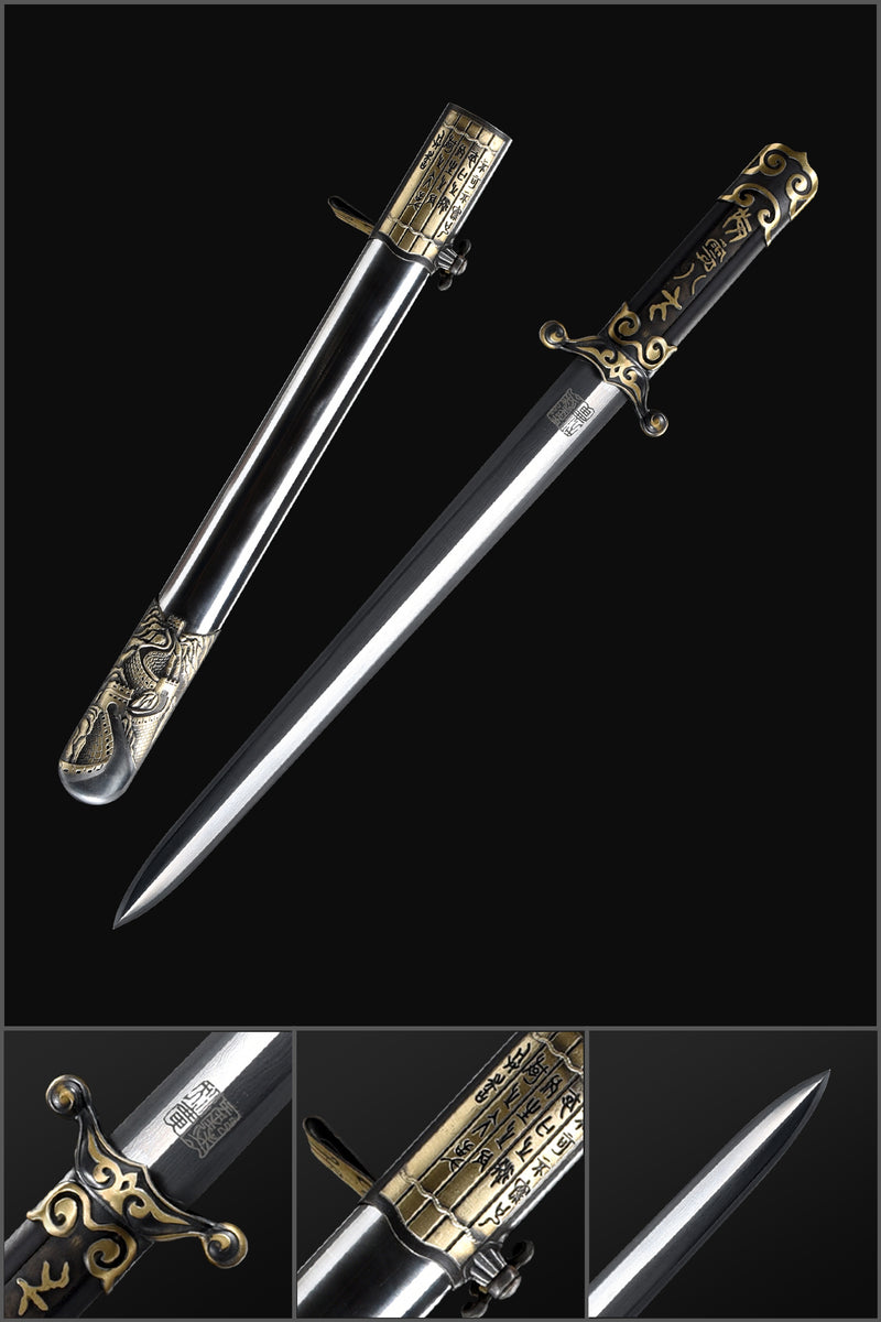 Handmade Chinese Sword General Short Sword Folded Steel Eight-sided Blade - COOLKATANA 
