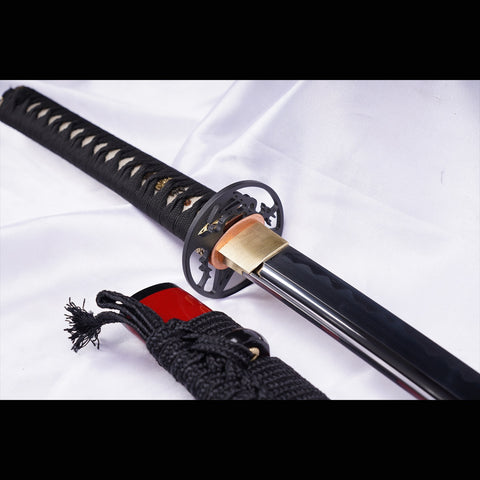 Hand Forged Japanese Samurai Katana Sword Manganese Steel Blade Oil Quenching Iron Tsuba-COOLKATANA