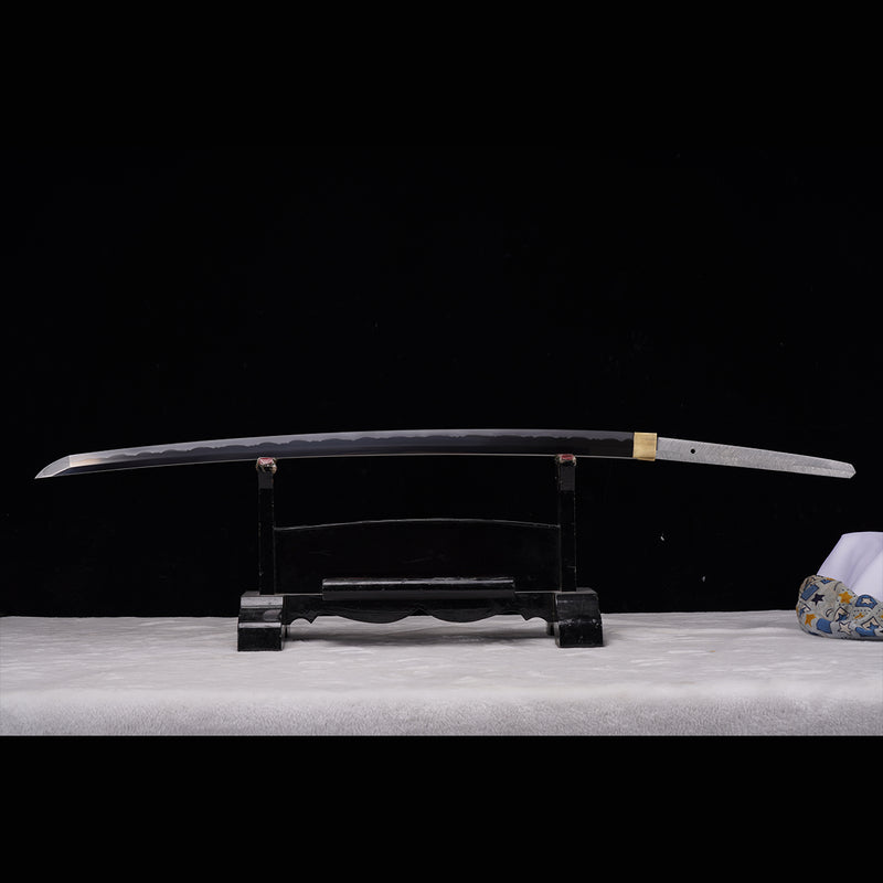Hand Forged Japanese Samurai Sword Smelted Steel Sashikomi A+ Polishing Grade Clay Tempered - COOLKATANA 
