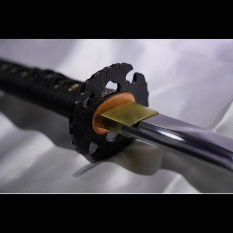 Hand Forged Japanese Wakizashi Sword Manganese Steel Oil Quenching Iron Tsuba-COOLKATANA