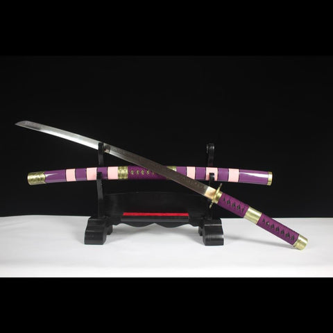 Handmade Anime One Piece Nidai Kitetsu Samurai Sword T10 Steel Blade Full Tang Clay Tempered Shinogidukuri-COOLKATANA