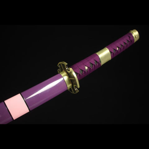 Anime sword Nidai Kitetsu One Piece Samurai Sword T10 Steel Blade Sageo HY-0004 COOLKATANA 10