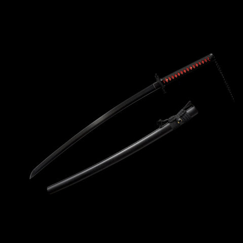 Hand Forged Anime Bleach Ichigo Bankai Sword Tensa Zangetsu Hand Polished 1060 Carbon Steel Black Blade-COOLKATANA-SL-1420-U