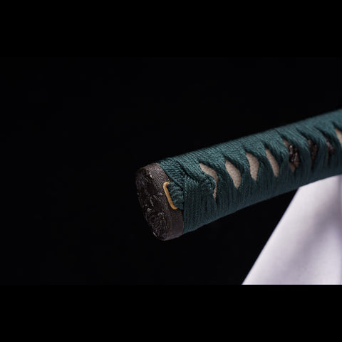 Hand Forged Japanese Wakizashi Sword Naginata Type Folded Steel Clay Tempered Iron Tsuba-COOLKATANA