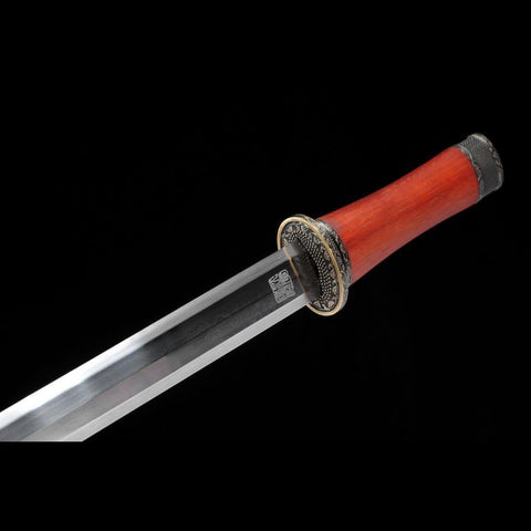 Handmade Chinese Sword Hanyi Jian Folded Steel Blade The Eight-sided Blade Ebony Scabbard-COOLKATANA-SL-7092-U
