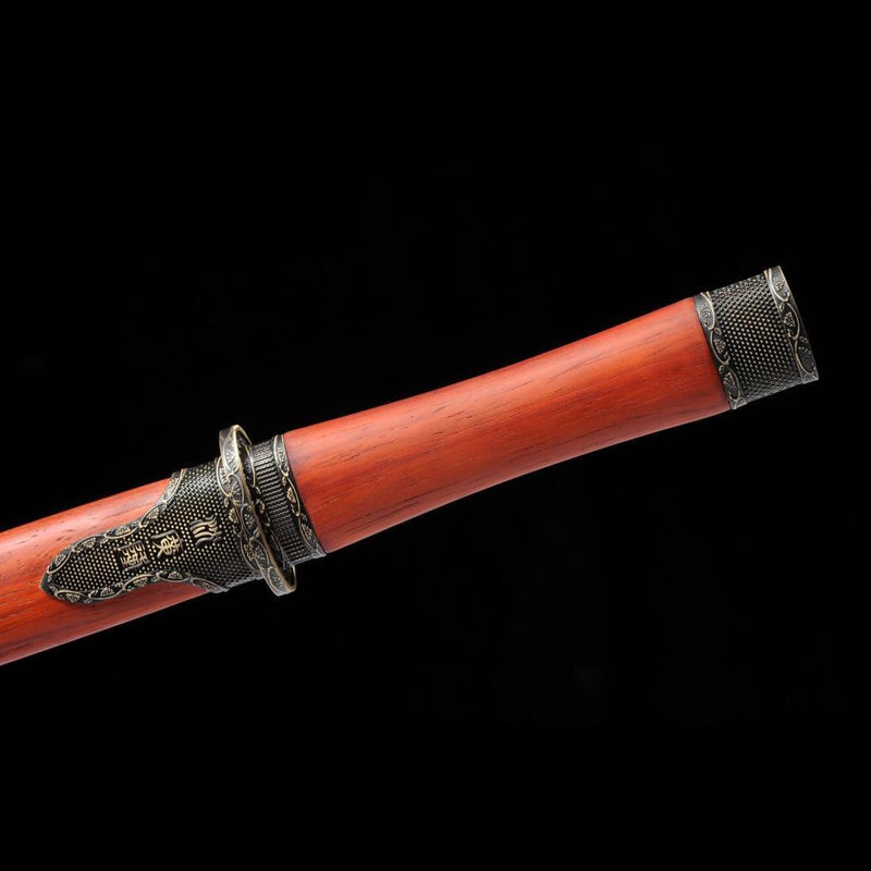 Handmade Chinese Sword Hanyi Jian Folded Steel Blade The Eight-sided Blade Ebony Scabbard - COOLKATANA 