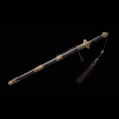 Handmade Chinese Sword Flying Dragon Sword(Chief level) Folded Steel Four-sided Blade Hand-Carved-COOLKATANA-SL-3095-U