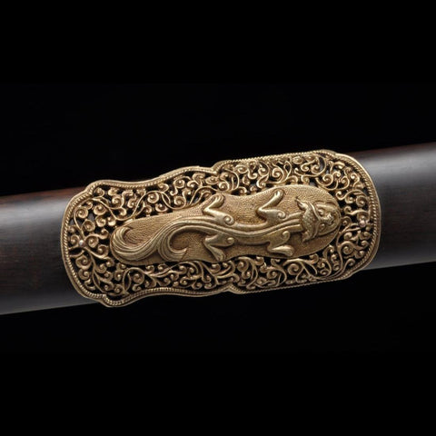 Handmade Chinese Sword Flying Dragon Sword(Chief level) Folded Steel Four-sided Blade Hand-Carved-COOLKATANA-SL-3095-U