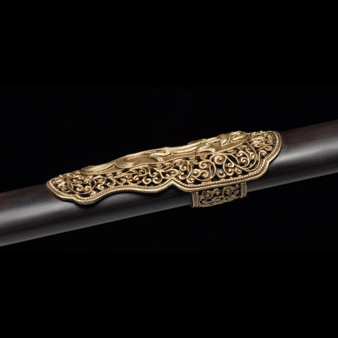 Handmade Chinese Sword Flying Dragon Sword(Chief level) Folded Steel Four-sided Blade Hand-Carved-COOLKATANA-SL-3095-U