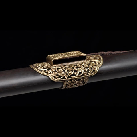 Handmade Chinese Sword Flying Dragon Sword(Chief level) Folded Steel Four-sided Blade Hand-Carved-COOLKATANA