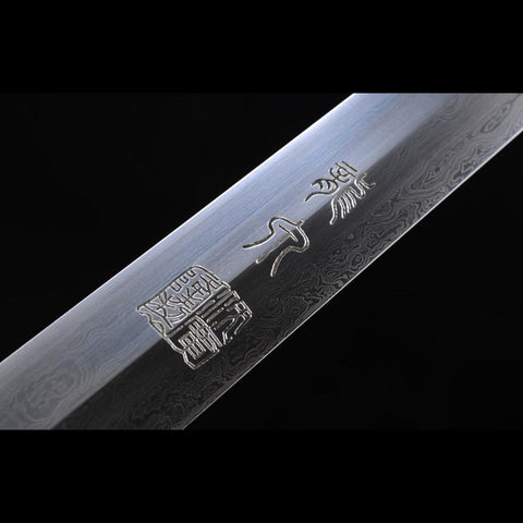 Handmade Chinese Swords Work Cloth Sword Folded Steel Blade Ebony Scabbard-COOLKATANA-SL-3070-U