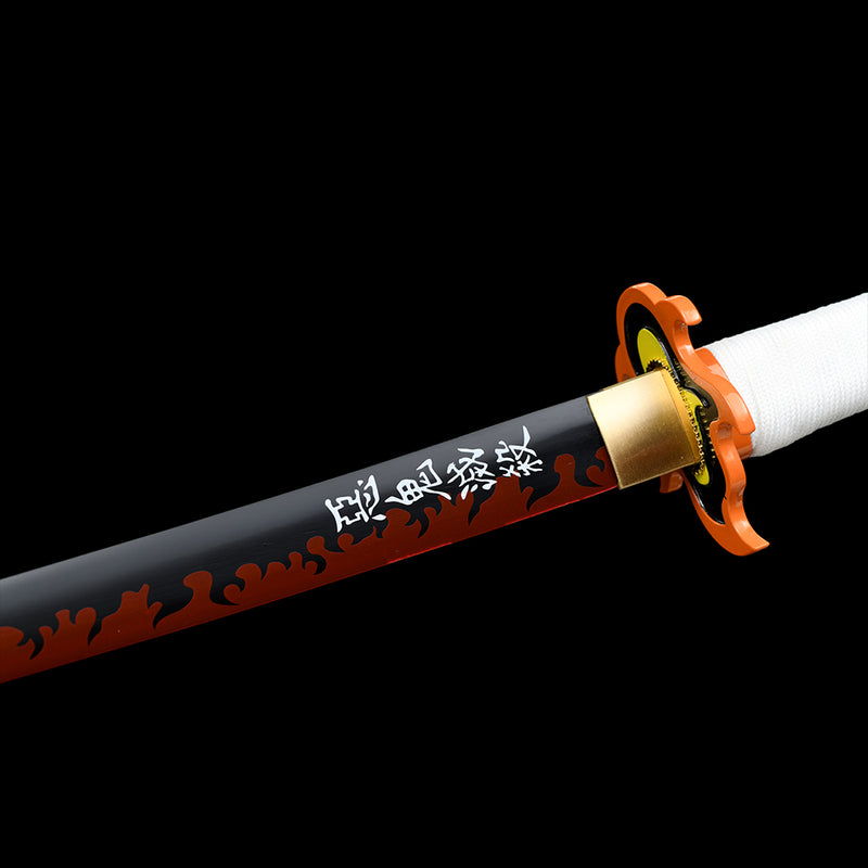 1095 High Carbon Steel White Demon Slayer Kyojuro Rengoku Nichirin Katana  Sword - COOLKATANA