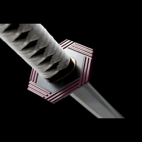 anime katana demon slayer sword Giyuu Tomioka Nichirin Sword 1095 High Carbon Steel Black Blade Tsuba Fitting QQ-0106 COOLKATANA 9