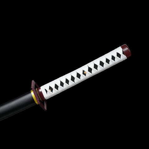 anime katana demon slayer sword Giyuu Tomioka Nichirin Sword 1095 High Carbon Steel Black Blade Tsuba QQ-0106 COOLKATANA 12