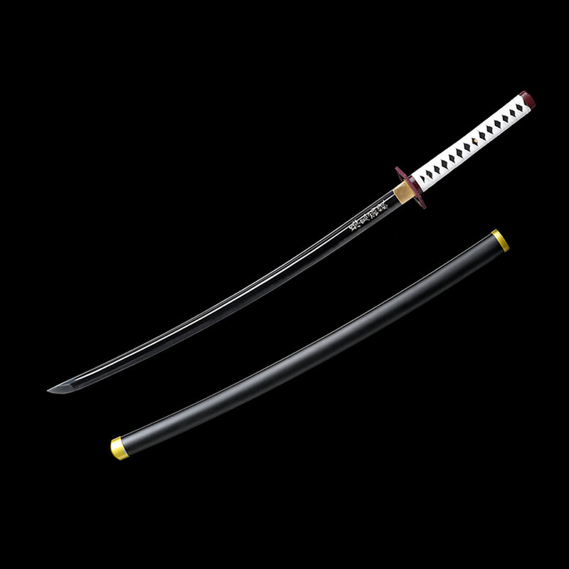 1095 High Carbon Steel Black Blade Demon Slayer Giyu Tomioka Nichirin Katana Sword - COOLKATANA 