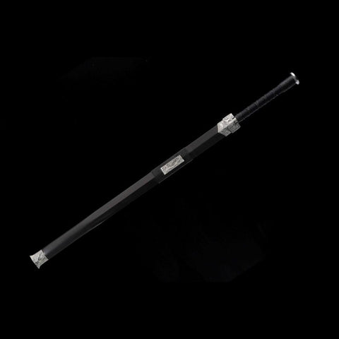 Handmade Chinese Sword Four-Holy-Animal Han Jian Folded Steel Eight-Sided Blade Ebony Scabbard-COOLKATANA-SL-6051-U