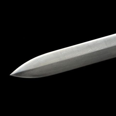 Handmade Chinese Sword Traditional Feng Shui Jian Folded Steel Blade Ebony Scabbard-COOLKATANA-SL-3091-U