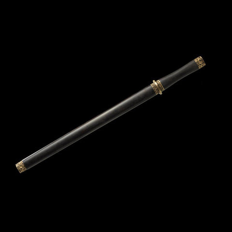 Handmade Chinese Sword Traditional Feng Shui Jian Folded Steel Blade Ebony Scabbard-COOLKATANA-SL-3091-U