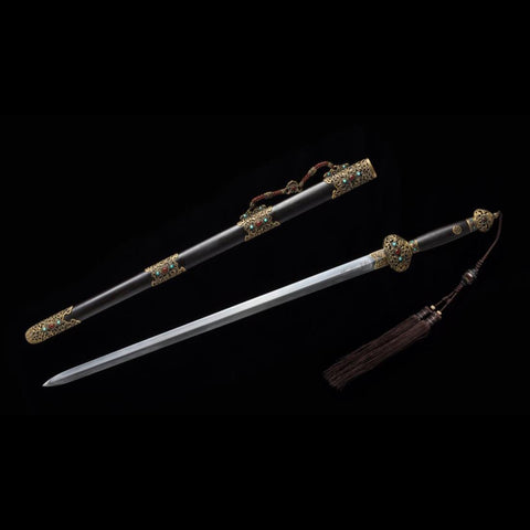 Handmade Chinese Sword Qingfeng Jian Inheritance of the Qing Dynasty Gem-encrusted Sword Style-COOLKATANA-SL-3103-U