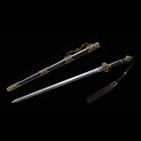 Handmade Chinese Sword Qingfeng Jian Inheritance of the Qing Dynasty Gem-encrusted Sword Style-COOLKATANA