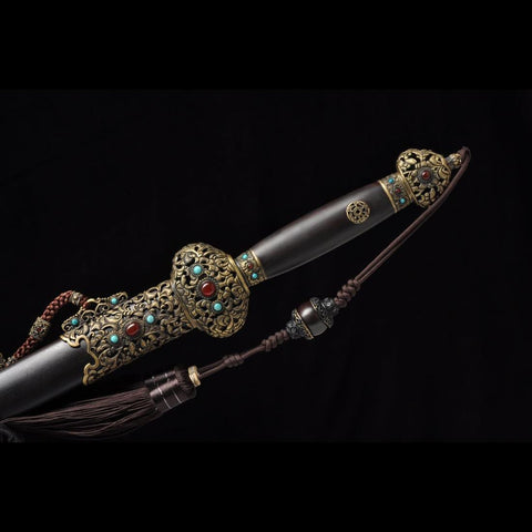 Handmade Chinese Sword Qingfeng Jian Inheritance of the Qing Dynasty Gem-encrusted Sword Style-COOLKATANA