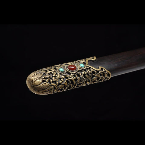 Handmade Chinese Sword Qingfeng Jian Inheritance of the Qing Dynasty Gem-encrusted Sword Style-COOLKATANA