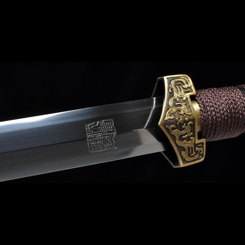 Handmade Chinese Sword Warring States BenChu Jian Folded Steel Eight-Sided Blade-COOLKATANA