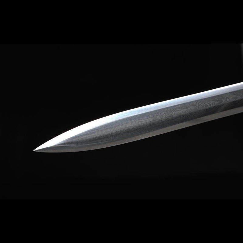 Handmade Chinese Sword Xiangyun Han Jian Auspicious Cloud Pattern Engraved Folded Steel Eight-sided Blade - COOLKATANA 