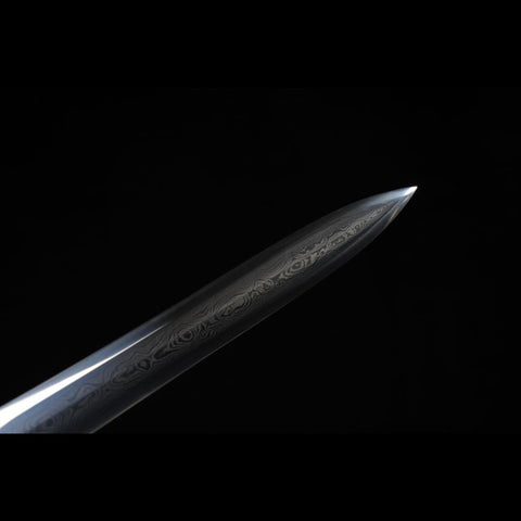 Handmade Chinese Sword Xiangyun Han Jian Auspicious Cloud Pattern Engraved Folded Steel Eight-sided Blade-COOLKATANA-SL-6027-U
