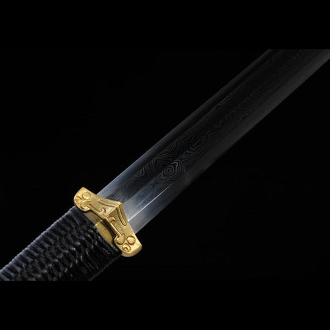 Handmade Chinese Sword Xiangyun Han Jian Auspicious Cloud Pattern Engraved Folded Steel Eight-sided Blade-COOLKATANA-SL-6027-U