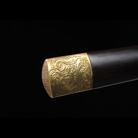Handmade Chinese Sword Xiangyun Han Jian Auspicious Cloud Pattern Engraved Folded Steel Eight-sided Blade-COOLKATANA-SL-6027-U