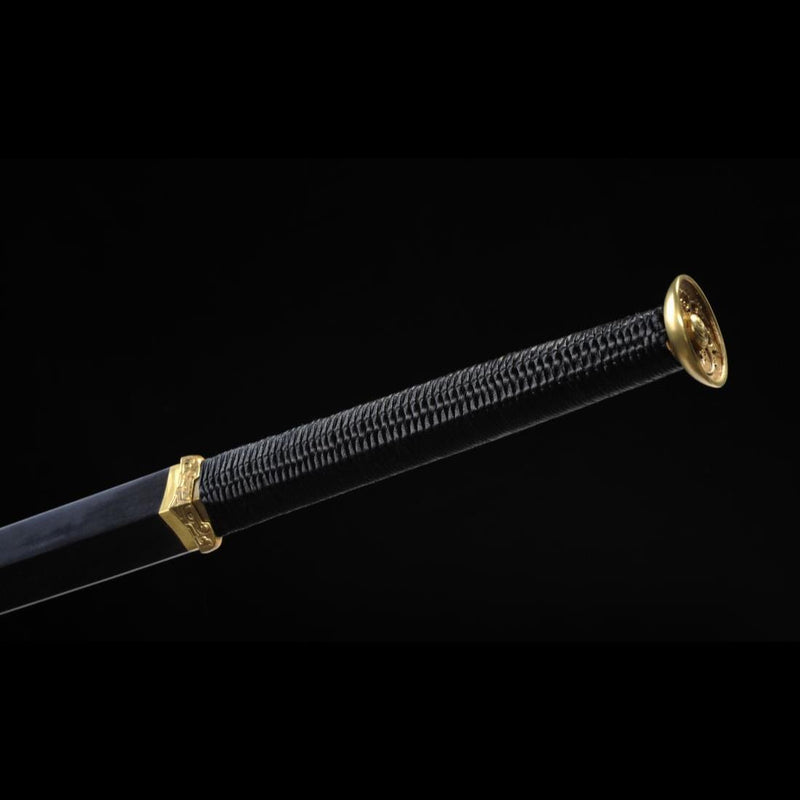 Handmade Chinese Sword Xiangyun Han Jian Auspicious Cloud Pattern Engraved Folded Steel Eight-sided Blade - COOLKATANA 
