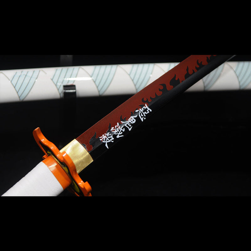 Hand Forged Anime Sword Demon Slayer Rengoku Kyojuro Nichirin Katana S 