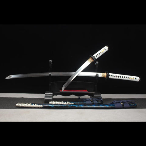 Handmade Game Ghost Of Tsushima Katana Sword And Tanto Sword Set Hand Polished T10 Steel Blade Full Tang Clay Tempered-COOLKATANA